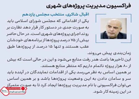 مجلس باید بر روند پروژه های شهری نظارت داشته باشد